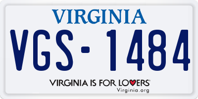 VA license plate VGS1484