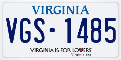 VA license plate VGS1485