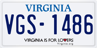 VA license plate VGS1486