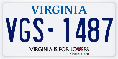 VA license plate VGS1487