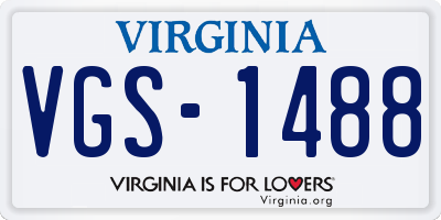 VA license plate VGS1488