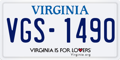 VA license plate VGS1490
