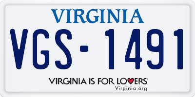 VA license plate VGS1491