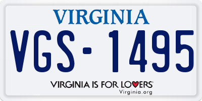 VA license plate VGS1495