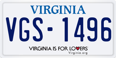 VA license plate VGS1496