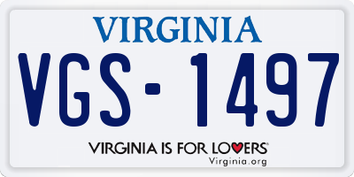 VA license plate VGS1497