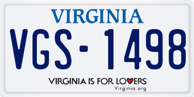 VA license plate VGS1498