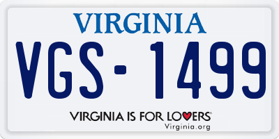 VA license plate VGS1499