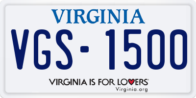 VA license plate VGS1500