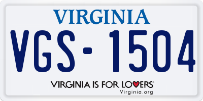 VA license plate VGS1504