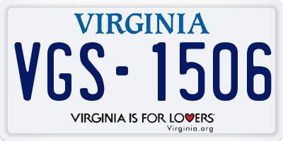 VA license plate VGS1506