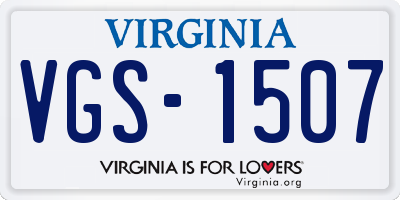 VA license plate VGS1507