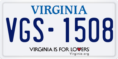 VA license plate VGS1508