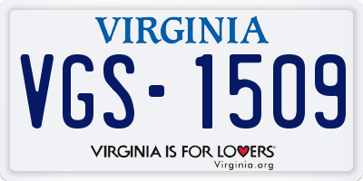 VA license plate VGS1509