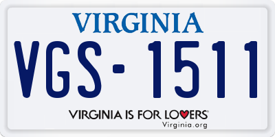 VA license plate VGS1511