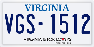 VA license plate VGS1512