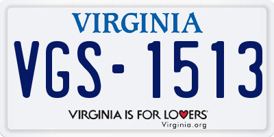 VA license plate VGS1513