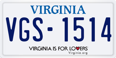 VA license plate VGS1514