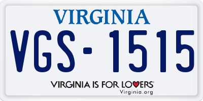 VA license plate VGS1515