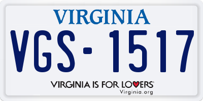VA license plate VGS1517