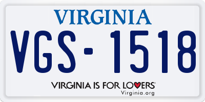 VA license plate VGS1518