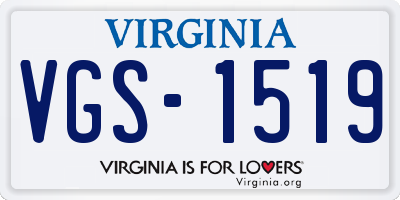 VA license plate VGS1519