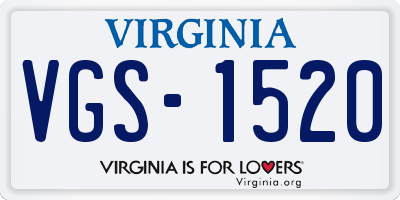 VA license plate VGS1520
