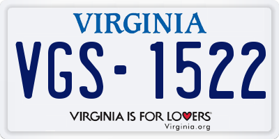 VA license plate VGS1522