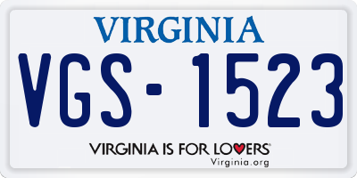 VA license plate VGS1523