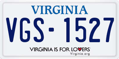 VA license plate VGS1527