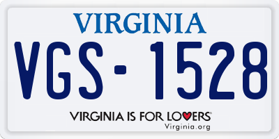 VA license plate VGS1528