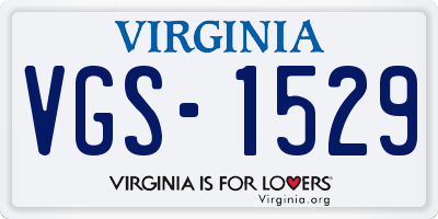 VA license plate VGS1529