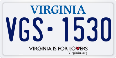 VA license plate VGS1530