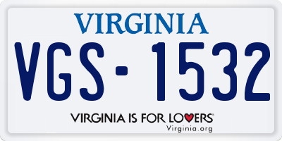 VA license plate VGS1532