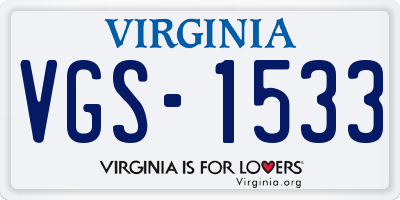 VA license plate VGS1533