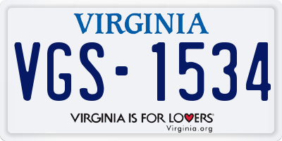 VA license plate VGS1534