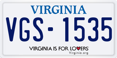 VA license plate VGS1535