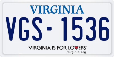 VA license plate VGS1536