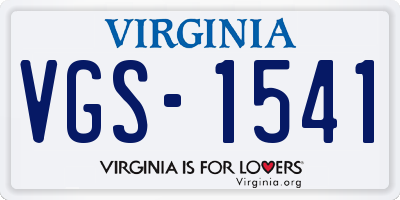 VA license plate VGS1541