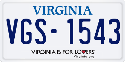 VA license plate VGS1543