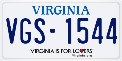 VA license plate VGS1544