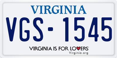 VA license plate VGS1545