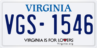 VA license plate VGS1546