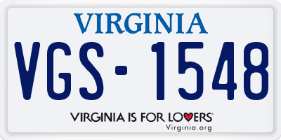 VA license plate VGS1548