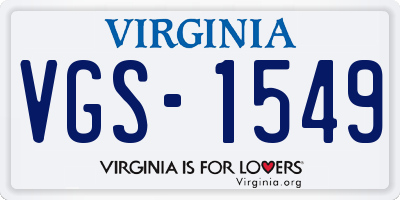 VA license plate VGS1549