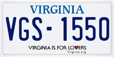 VA license plate VGS1550