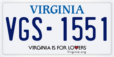 VA license plate VGS1551