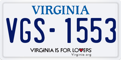 VA license plate VGS1553