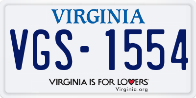VA license plate VGS1554