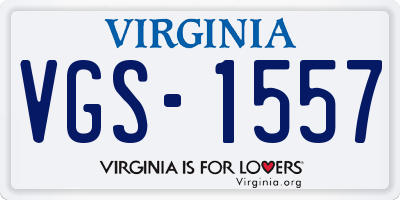 VA license plate VGS1557